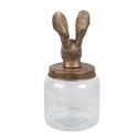 Clayre & Eef Pot de stockage Ø 16x33 cm Transparent Verre Lapin