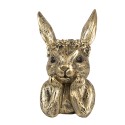 Clayre & Eef Candle holder Rabbit 9x8x15 cm Gold colored Polyresin