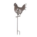 Clayre & Eef Pic de jardin Poulet 47x2x124 cm Marron Métal