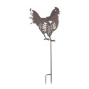 Clayre & Eef Pic de jardin Poulet 47x2x124 cm Marron Métal