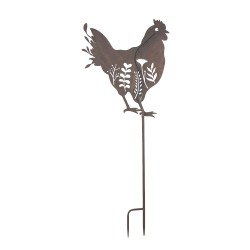 Clayre & Eef Garden Stake Chicken 47x2x124 cm Brown Metal