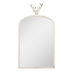 Clayre & Eef Miroir 58x10x105 cm Blanc Métal Verre Cerf