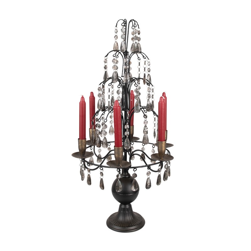 Clayre & Eef Candelabro 36x70 cm Color argento Nero Metallo