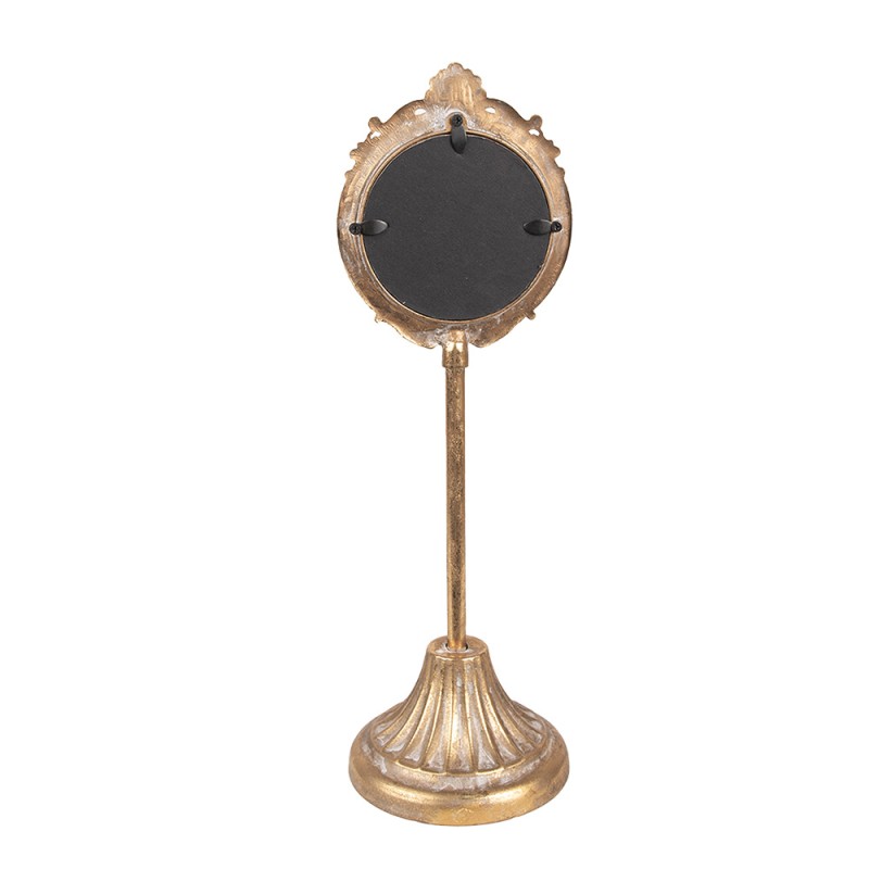 Clayre & Eef Table Mirror 11x11x35 cm Gold colored Metal Glass Round