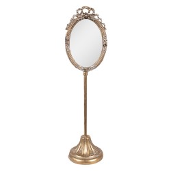 Clayre & Eef Table Mirror 13x11x46 cm Gold colored Metal Glass Oval