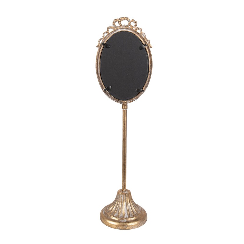 Clayre & Eef Table Mirror 13x11x46 cm Gold colored Metal Glass Oval