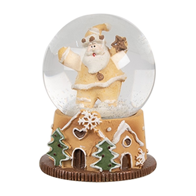 Clayre & Eef Snow Globe Ø 5x6 cm Brown Glass Plastic