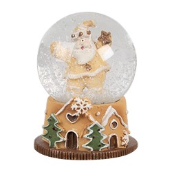 Clayre & Eef Snow Globe Ø 5x6 cm Brown Glass Plastic