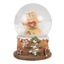 Clayre & Eef Sneeuwbol Ø 5x6 cm Bruin Glas Kunststof Gingerbread man