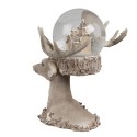 Clayre & Eef Snow Globe Deer 18x20x23 cm Brown Glass Plastic Christmas