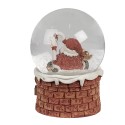 Clayre & Eef Snow Globe Ø 10x15 cm Red Glass Plastic Santa Claus