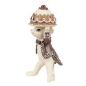 Clayre & Eef Weihnachtsdekorationsfigur Maus 5x5x11 / 5x5x10 cm Braun Kunststoff