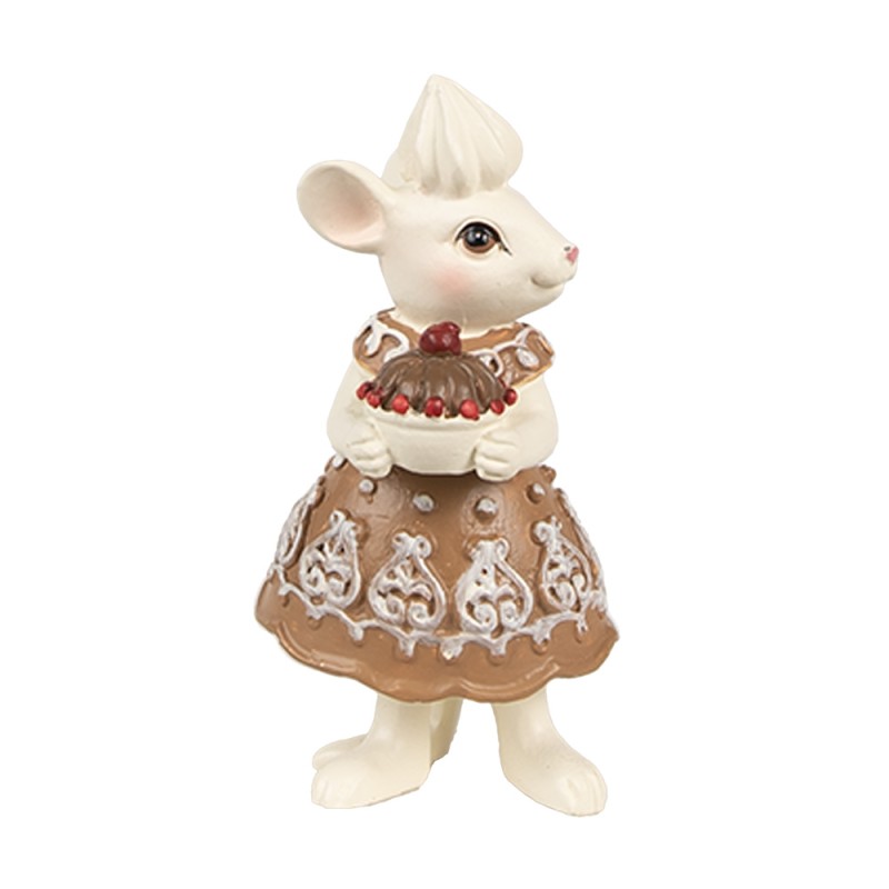 Clayre & Eef Christmas Decoration Figurine Mouse 5x5x11 / 5x5x10 cm Brown Plastic