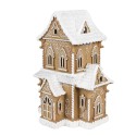 Clayre & Eef Lebkuchenhaus mit LED 28x21x37 cm Braun Kunststoff