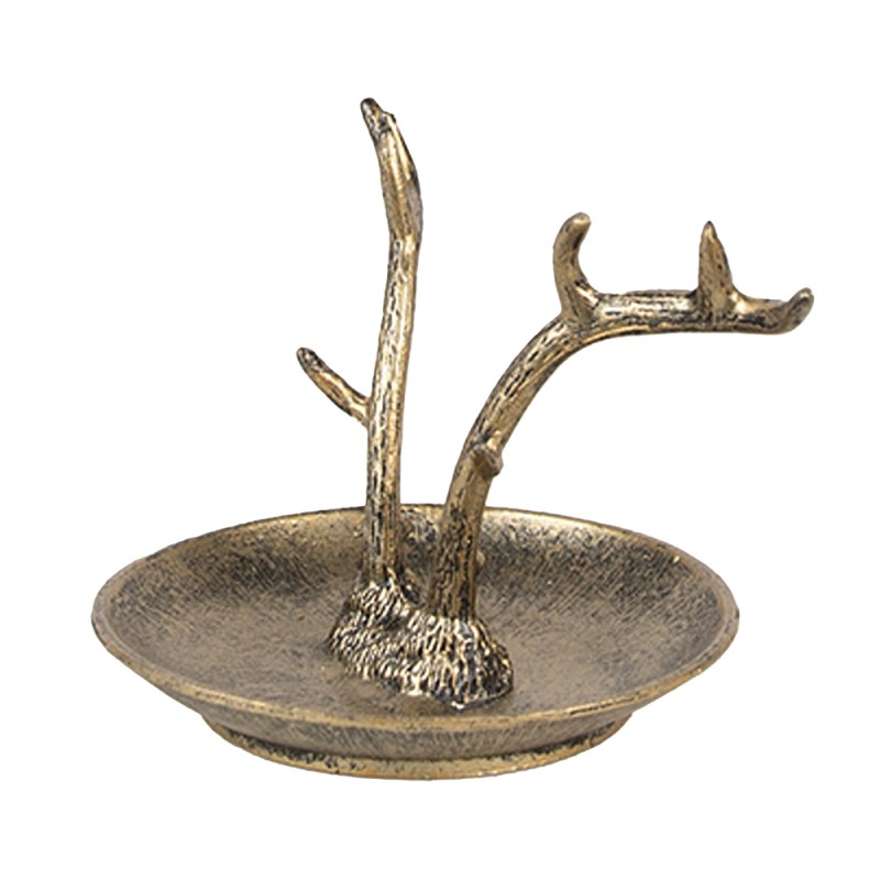 Clayre & Eef Decorative Bowl 11x9x8 cm Gold colored Metal Antler