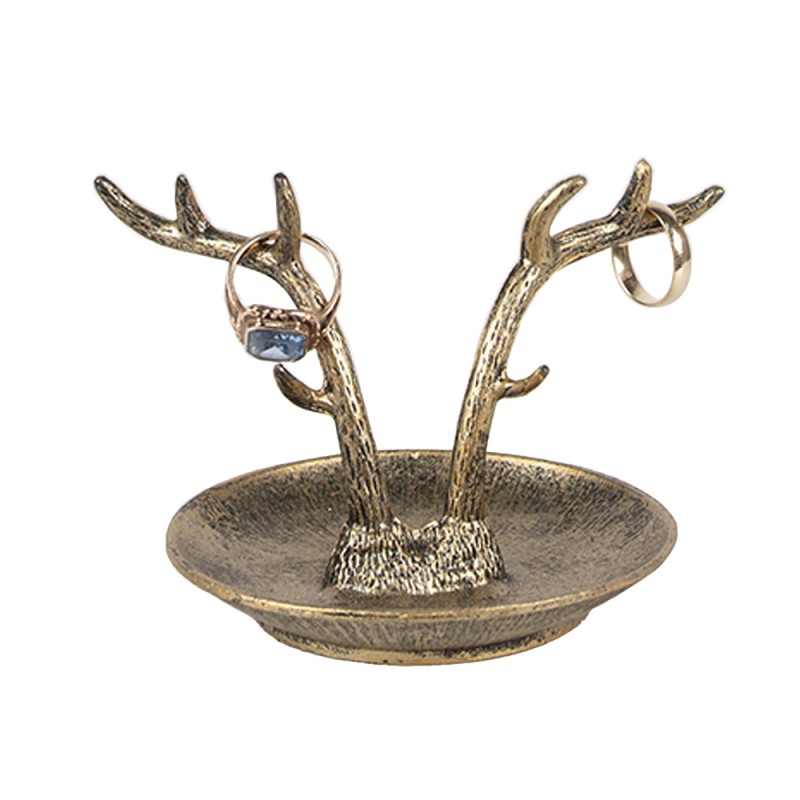 Clayre & Eef Decorative Bowl 11x9x8 cm Gold colored Metal Antler