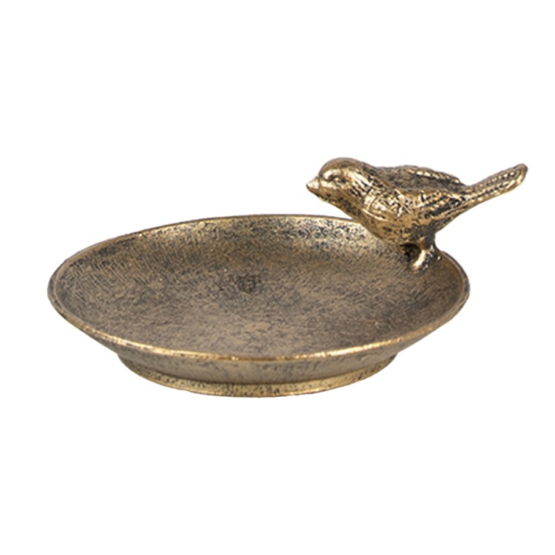 Clayre & Eef Decorative Bowl 10x9x4 cm Gold colored Metal Bird