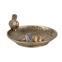 Clayre & Eef Decorative Bowl 10x9x4 cm Gold colored Metal Bird