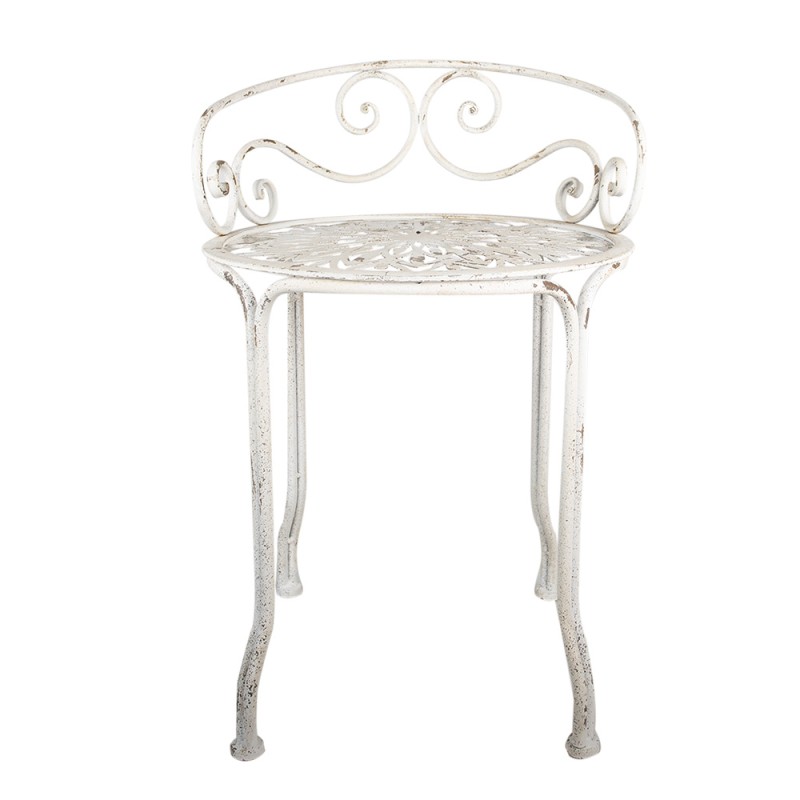 Clayre & Eef Tabouret Ø 44x67 cm Blanc Métal