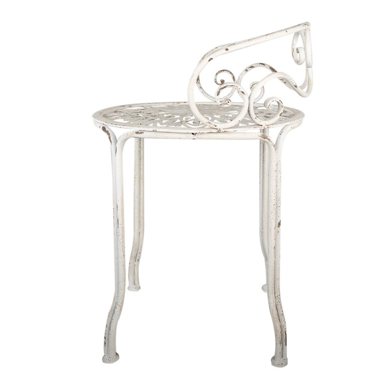 Clayre & Eef Stool Ø 44x67 cm White Metal