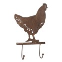 Clayre & Eef Portemanteau mural Poulet 21x5x33 cm Marron Métal