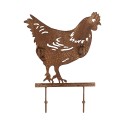 Clayre & Eef Wall Coat Rack Chicken 24x5x31 cm Brown Metal