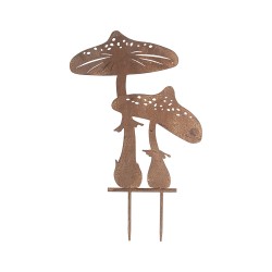 Clayre & Eef Pic de jardin Champignon 34x1x55 cm Marron Métal