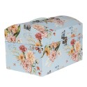 Clayre & Eef Décoration valise set de 3 30x20x20 /26x18x18/22x15x15 cm Bleu Carton Rectangle Fleurs