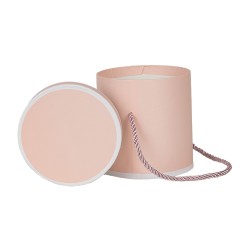 Clayre & Eef Gift box Ø 12x12 cm Pink Cardboard Round