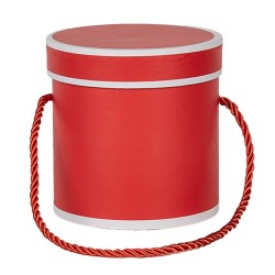 Clayre & Eef Scatola regalo Ø 12x12 cm Rosso Cartone Rotondo