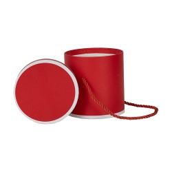 Clayre & Eef Scatola regalo Ø 12x12 cm Rosso Cartone Rotondo