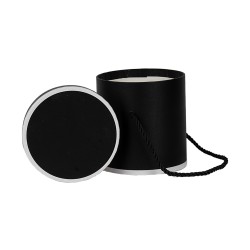 Clayre & Eef Scatola regalo Ø 12x12 cm Nero Cartone Rotondo