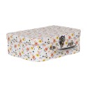 Clayre & Eef Decorative Suitcase Set of 3 30x22x9/25x20x9/20x17x8 cm White Cardboard Rectangle Flowers