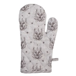 Clayre & Eef Oven Mitt 18x30 cm Beige Cotton Deer