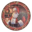 Clayre & Eef Charger Plate Ø 40 cm Red Plastic Round Santa Claus