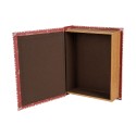 Clayre & Eef Aufbewahrungsbox 3er Set Bücher 27x22x7 / 22x17x6 / 17x12x4 cm Rot Holzprodukt Rechteck Weihnachtsbaum Merry Christ