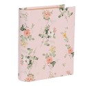 Clayre & Eef Storage Box Books 17x14x5 cm Pink Cardboard Rectangle Flowers