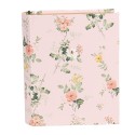 Clayre & Eef Storage Box Books 17x14x5 cm Pink Cardboard Rectangle Flowers