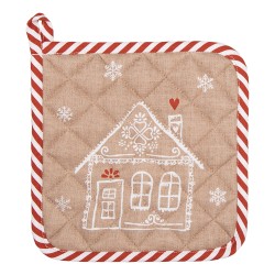 Clayre & Eef Presina 20x20 cm Marrone Cotone Casa di pan di zenzero