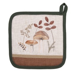 Clayre & Eef Manique 20x20 cm Beige Coton Champignons