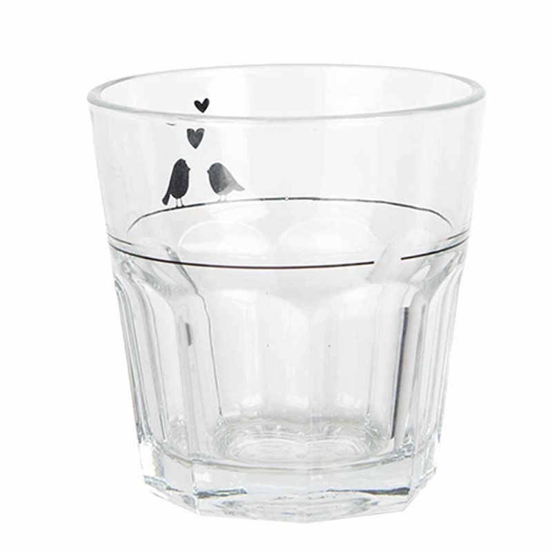 Clayre & Eef Verre d'eau 200 ml Transparent Verre Oiseaux