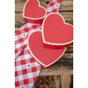 Clayre & Eef Storage Box Set of 3 28x26x14/24x23x12/21x20x10 cm Red Cardboard Heart-Shaped