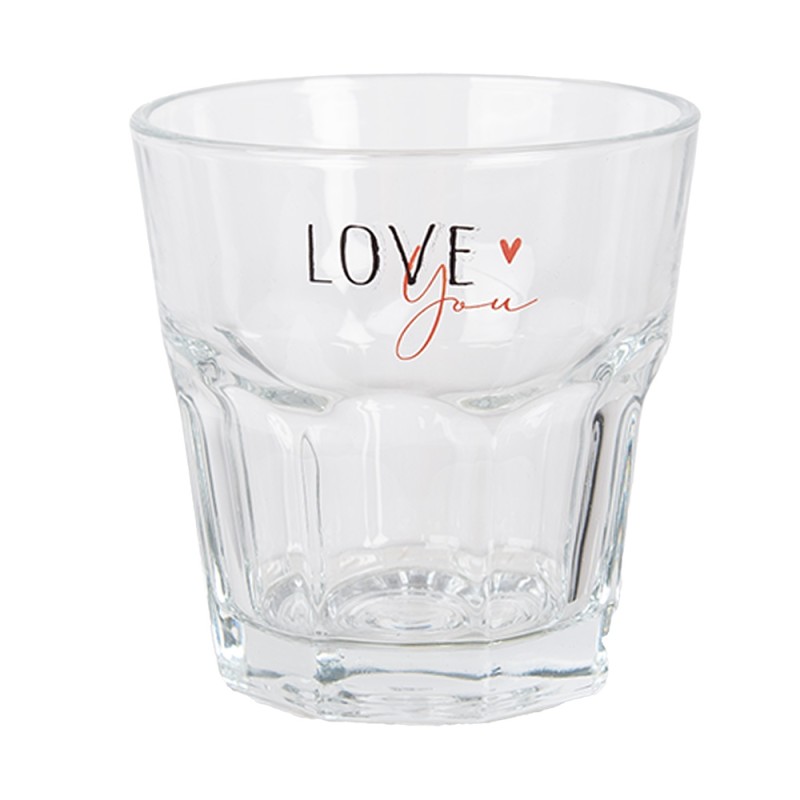 Clayre & Eef Water Glass 200 ml Transparent Glass Love