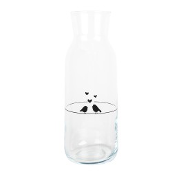 Clayre & Eef Carafe 1000 ml Transparent Glass Birds