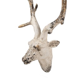 Clayre & Eef Wall Decoration Deer 33x14x43 cm Beige Ceramic material