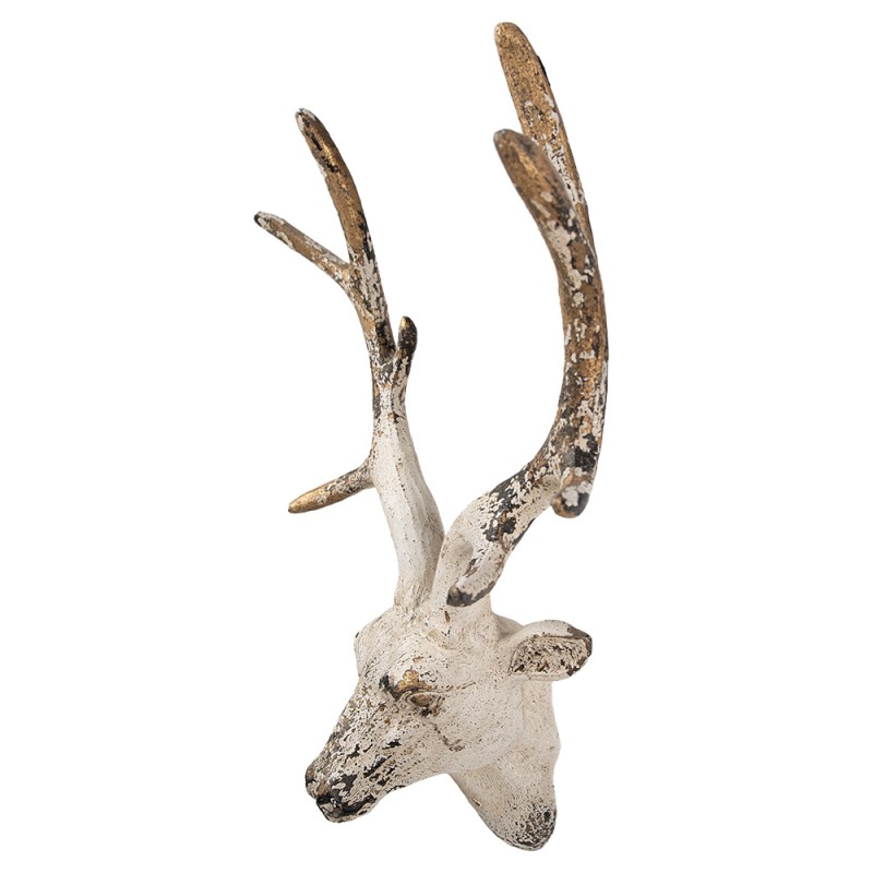 Clayre & Eef Wall Decoration Deer 33x14x43 cm Beige Ceramic material