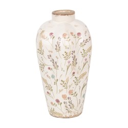 Clayre & Eef Vase Ø 17x30 cm Beige Pink Ceramic Flowers