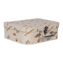 Clayre & Eef Opbergdoos Set van 3 Boeken (3) 30x21x9 / 25x18x9 / 20x16x8 cm Beige Karton Rechthoek Bloemen