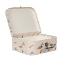 Clayre & Eef Opbergdoos Set van 3 Boeken (3) 30x21x9 / 25x18x9 / 20x16x8 cm Beige Karton Rechthoek Bloemen