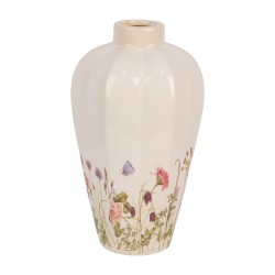 Clayre & Eef Vaso  Ø 17x30 cm Beige Rosa  Ceramica